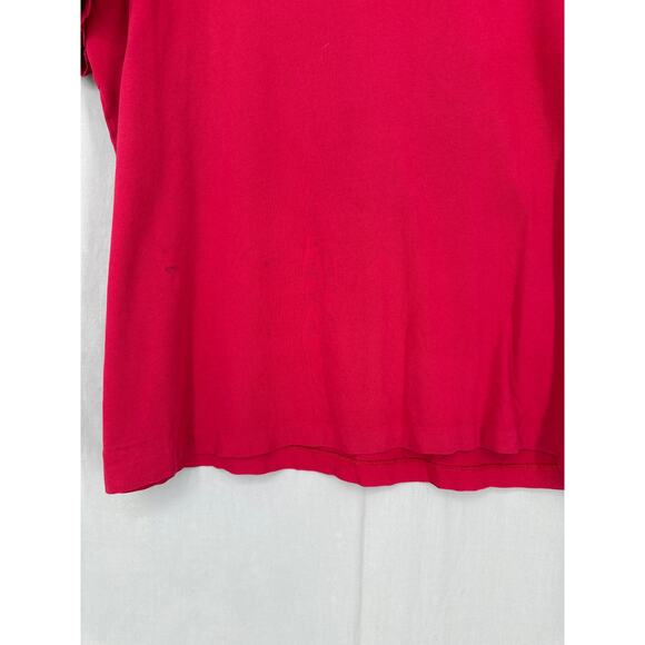 90s Vintage Polo Ralph Lauren Shirt Mens Large Red Single Stitch V Neck Pony - Picture 7 of 7